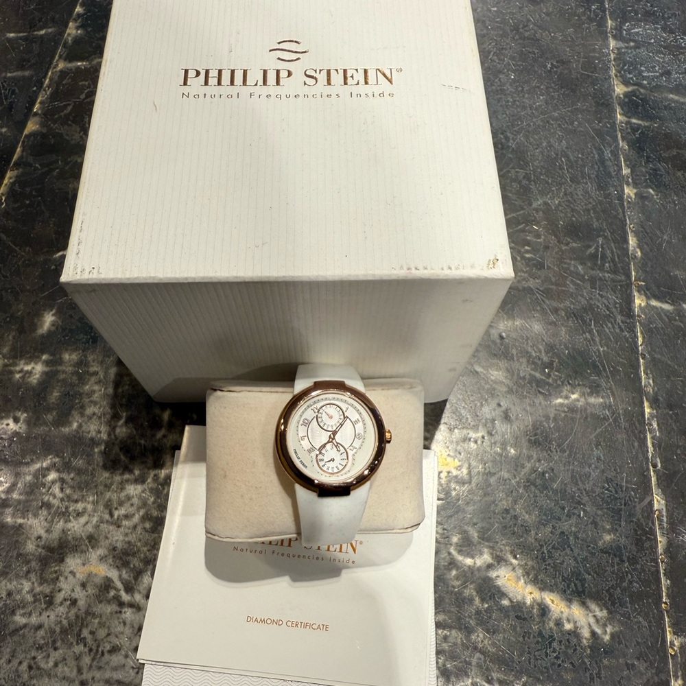 Philip Stein Gold and White Timepiece